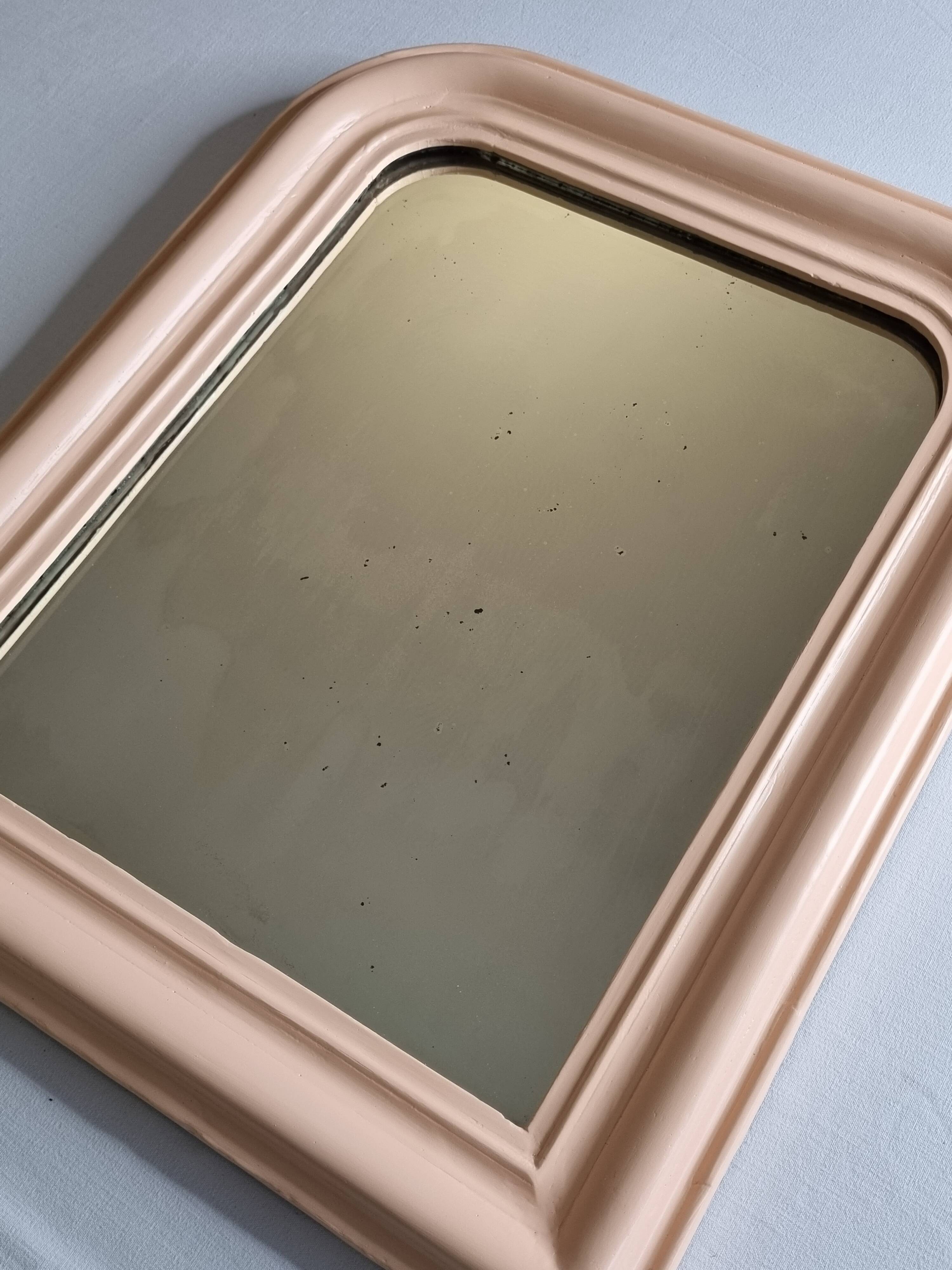 Vintage Louis Philippe style apricot table mirror 53 cm x 45 cm