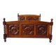 Wooden bed, geometric patterns, 140/190 cm
