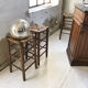 Set de 3 tabourets en paille hauts