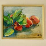 Mid-20th century original still life oil on canvas – apples