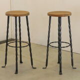 Set of 4 brutalist vintage stools 'Villingen'