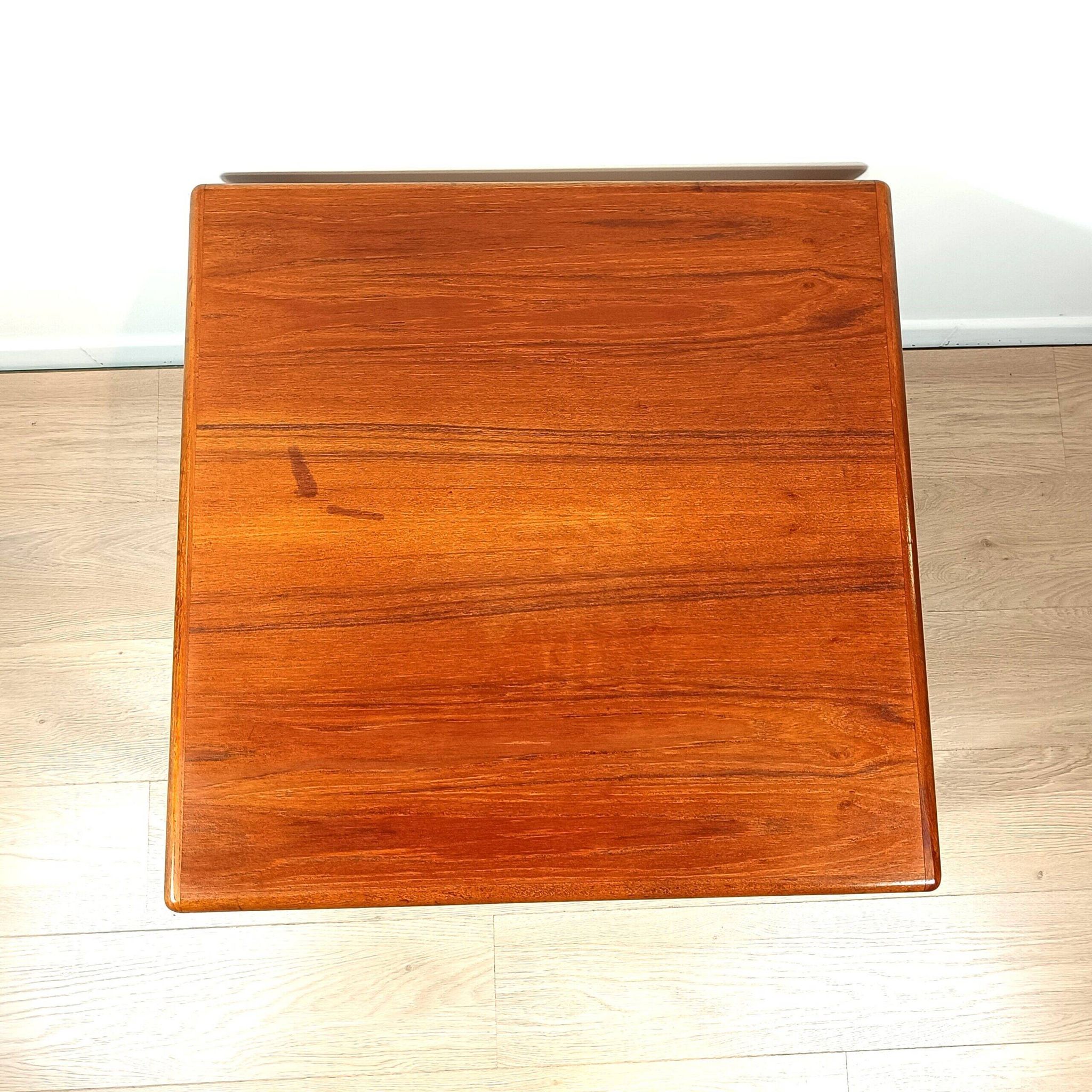 Danish teak square coffee table