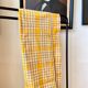 Yellow plaid cotton tablecloth ☐ 140 x 175 cm