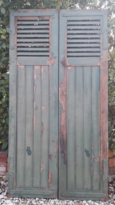 Pair of shutters oak parts with louvers 201,5x106cm