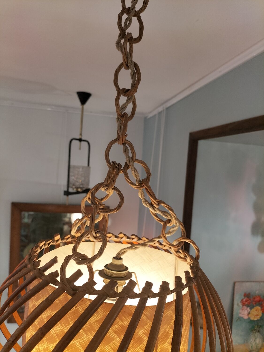 Rattan chandelier