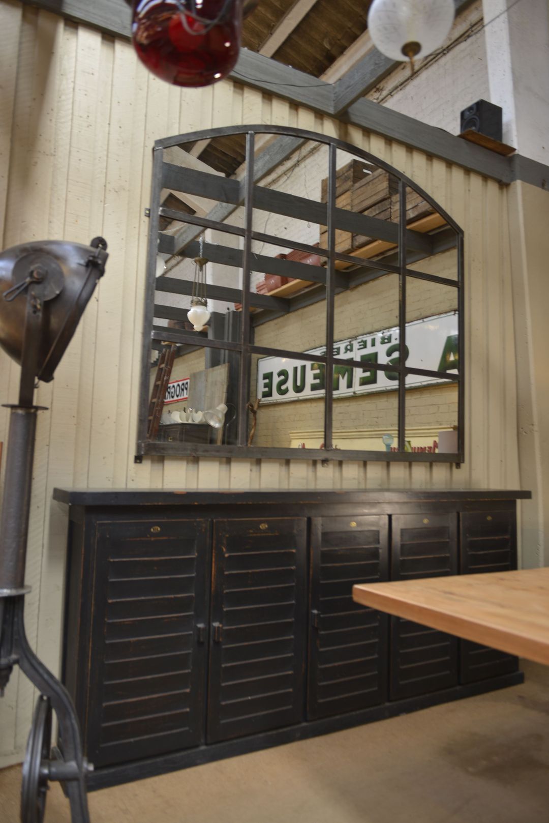 Metal factory window mirror 1930 195x170cm