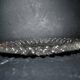 Old molded glass cake dish cutter - ivy decoration wavy edge 31cm