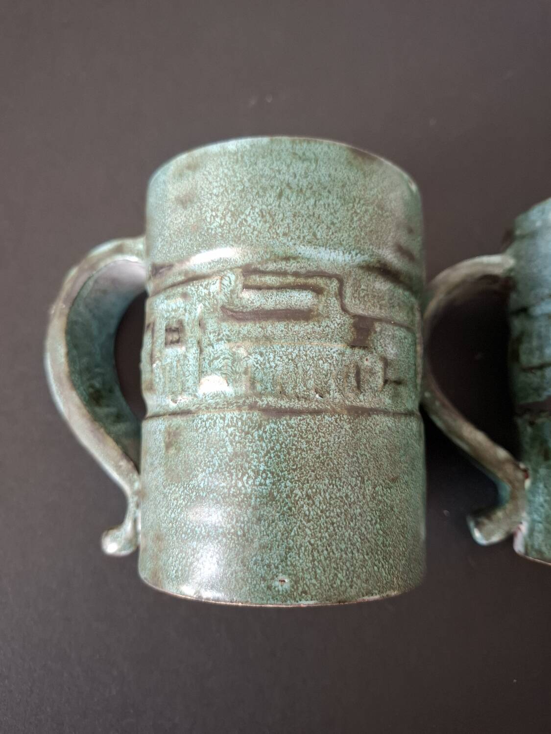 A pair of modernist mugs by L.Y Bonnet.