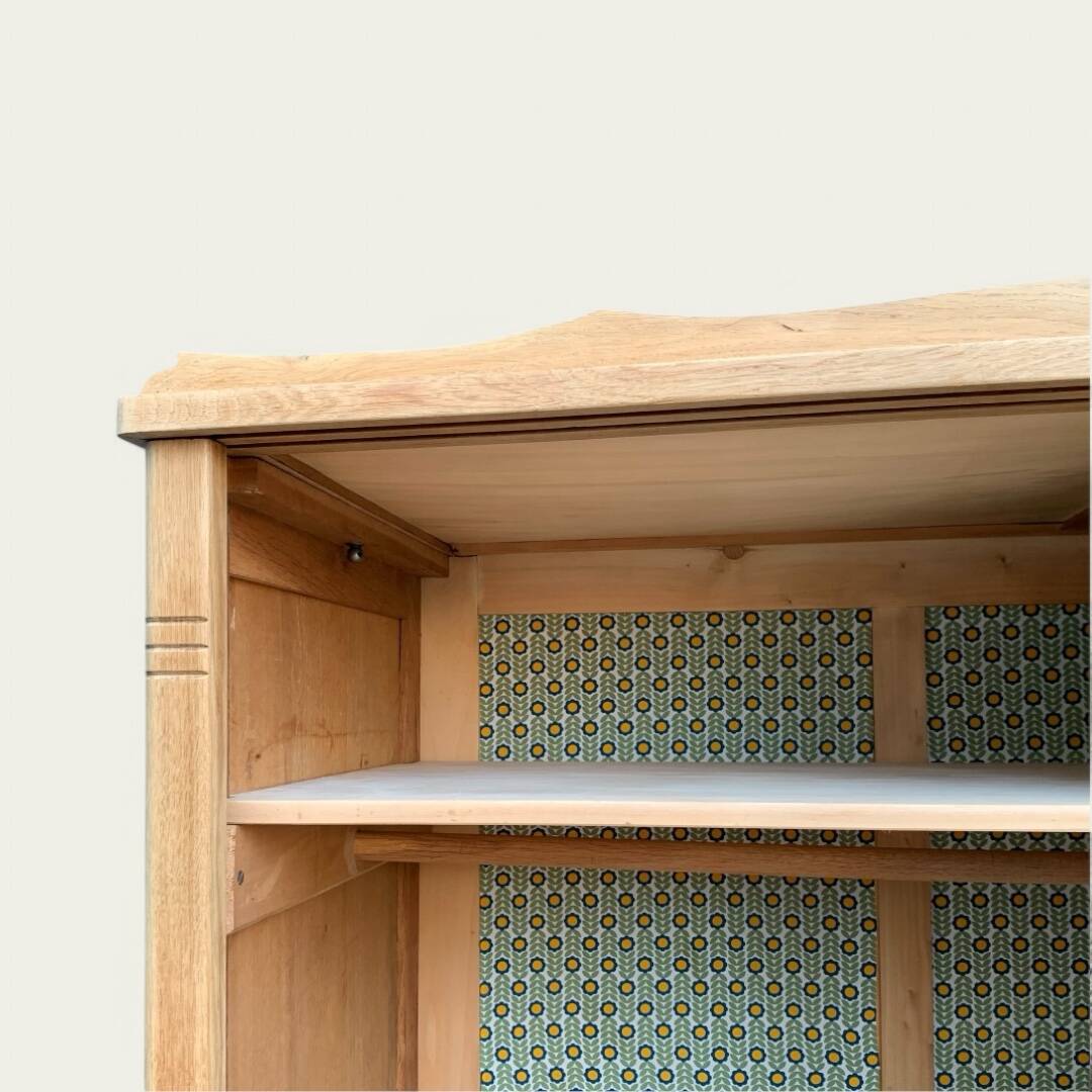 Parisian art deco wardrobe sliding doors solid raw oak