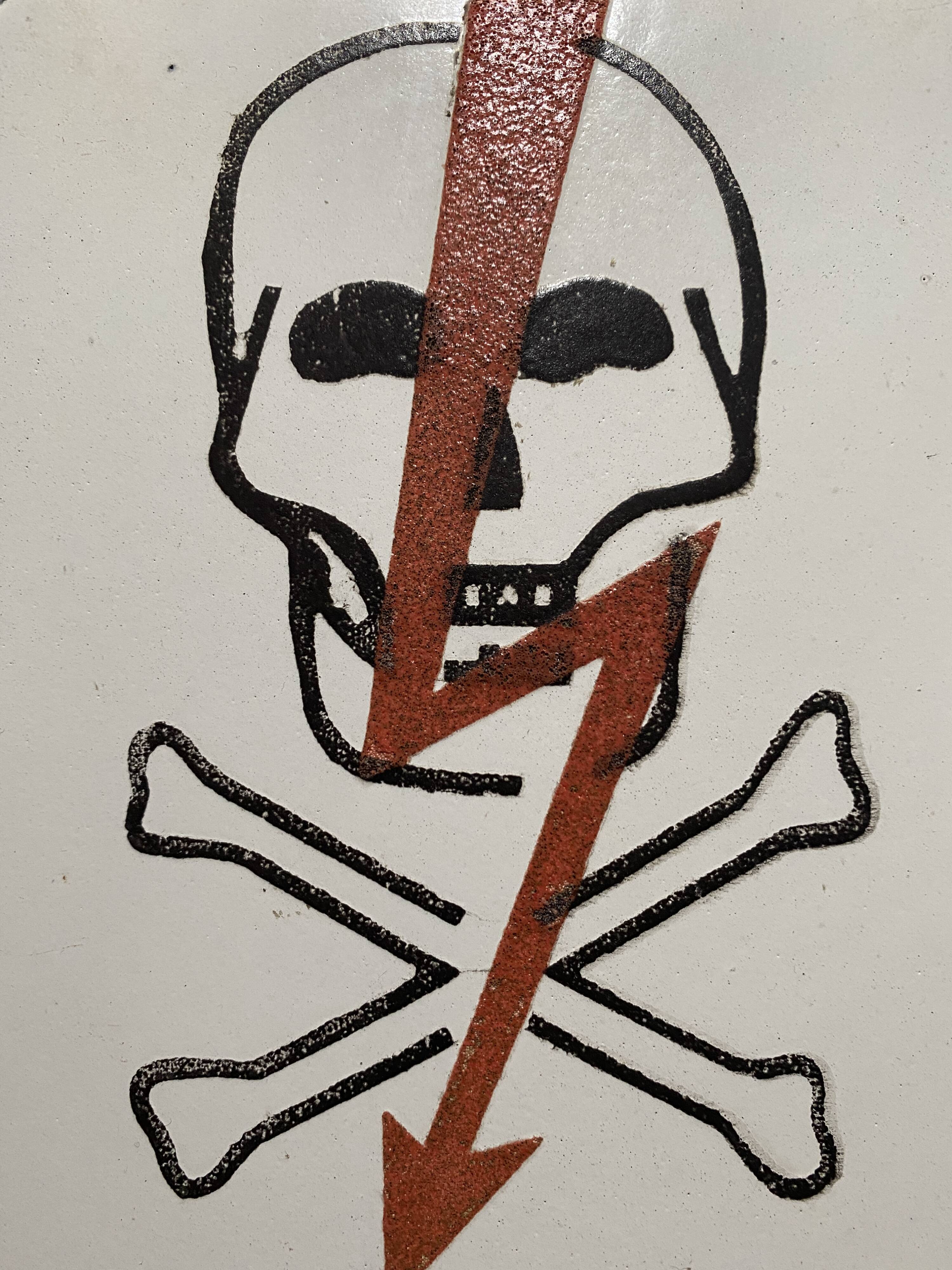 OLD Vintage Skull Plate EMAIL DANGER SKULL SKULL