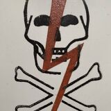 OLD Vintage Skull Plate EMAIL DANGER SKULL SKULL