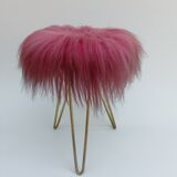 Tabouret de fourrure, années 1960
