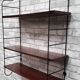 Etagere scandinave 1940 a 50 Tomado acier et 3 plateaux 65x19. Plaquage bois d acajou bisauté