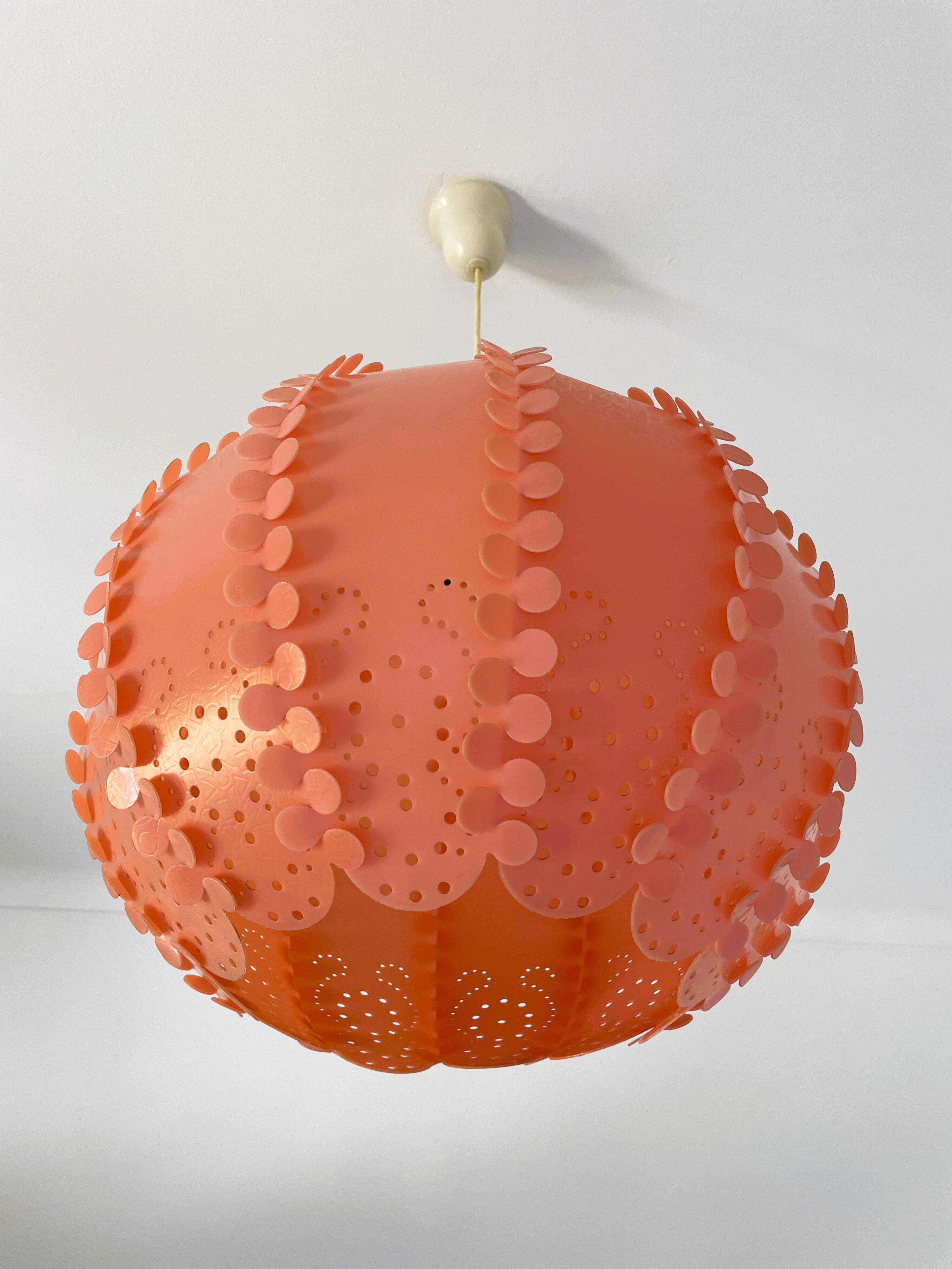 Large coral hanging pendant light Danish modern