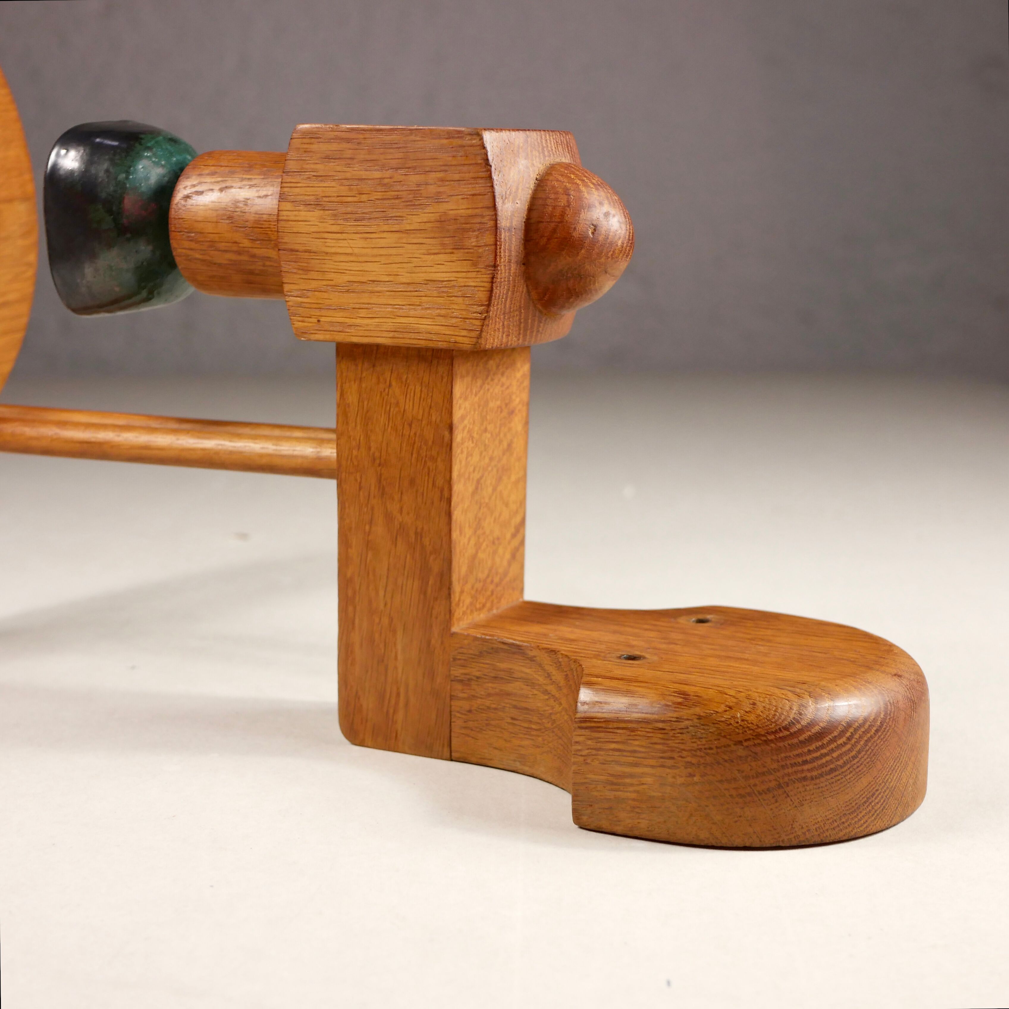 Wall lamp in oak and ceramic Guillerme and Chambron