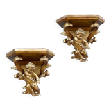 Pair of gilt wood wall consoles – late 19th century