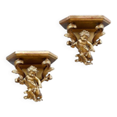 Pair of gilt wood wall consoles – late 19th century