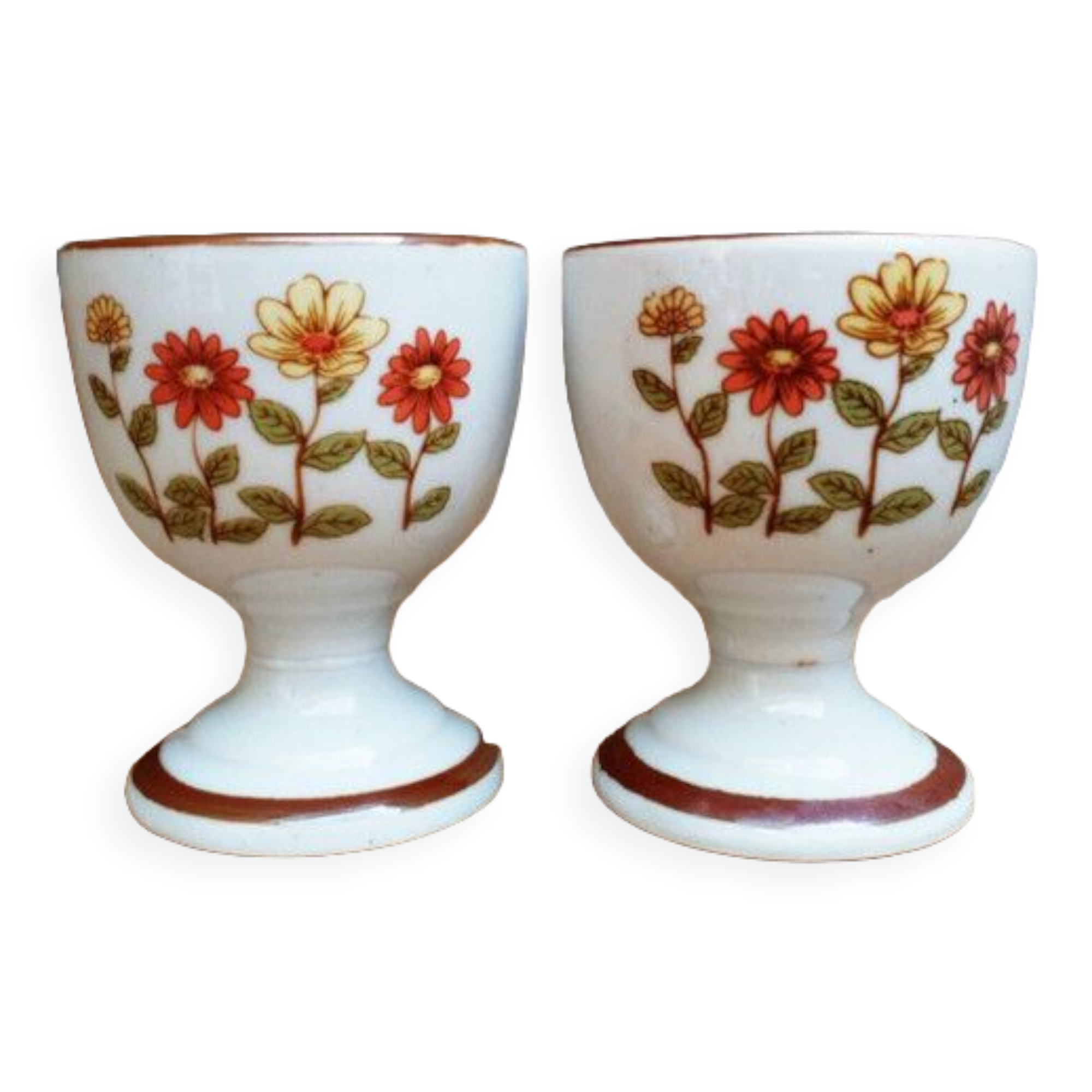 2 vintage Korean ceramic shells