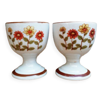 2 vintage Korean ceramic shells