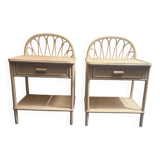 Duo of vintage bedside tables