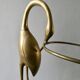 Stilt umbrella holder, brass heron, 70s