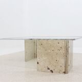 Italian marble and glass coffee table 1970