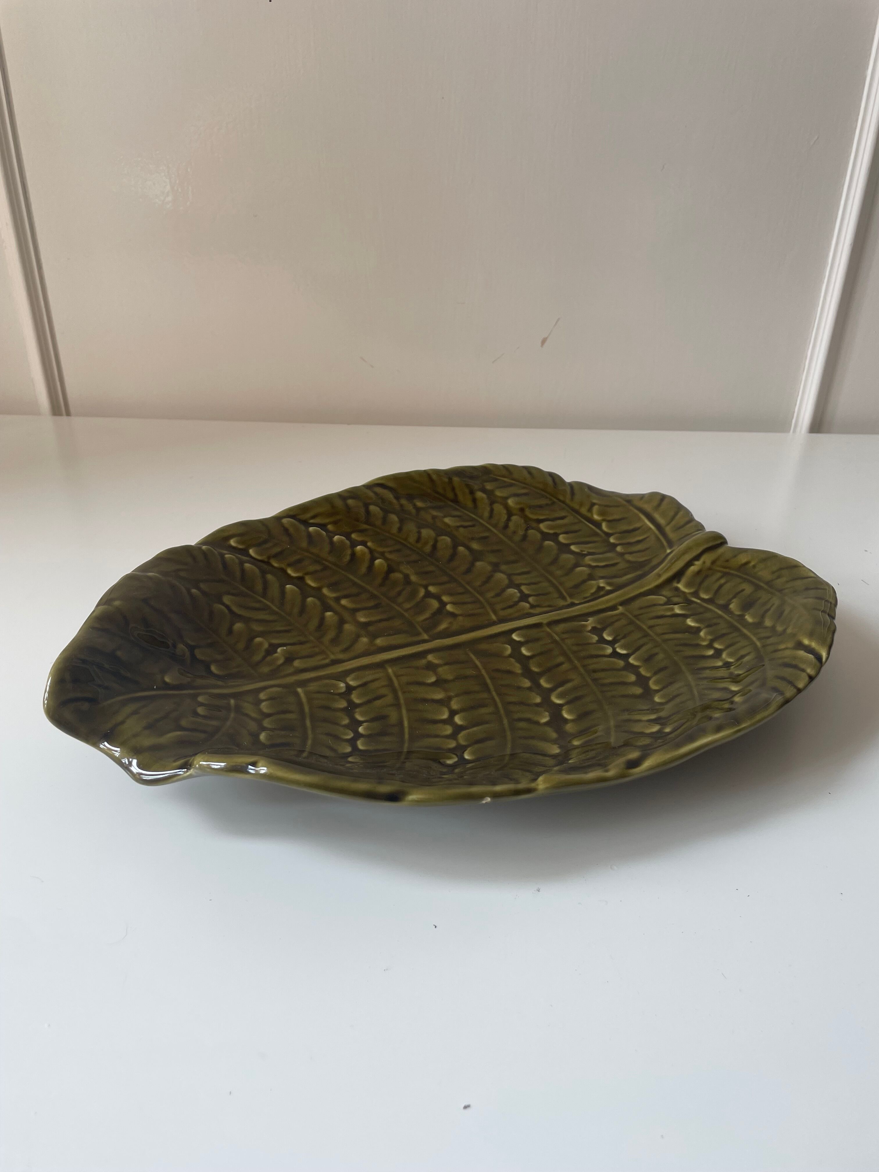 Ceramic fern dish Sarreguemines