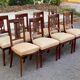 8 Louis XVI chairs in solid wood and beige fabric
