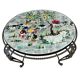 Vintage coffee table J&G Picard Vallauris – Glazed ceramic top with Japonese-style decoration