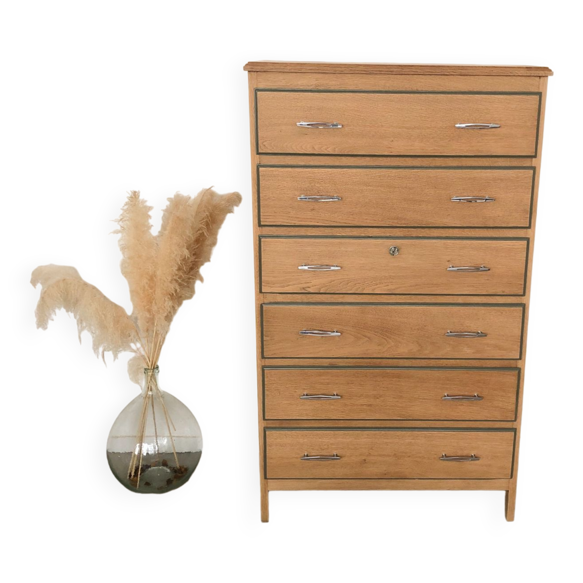 6-drawer chest of drawers in oak