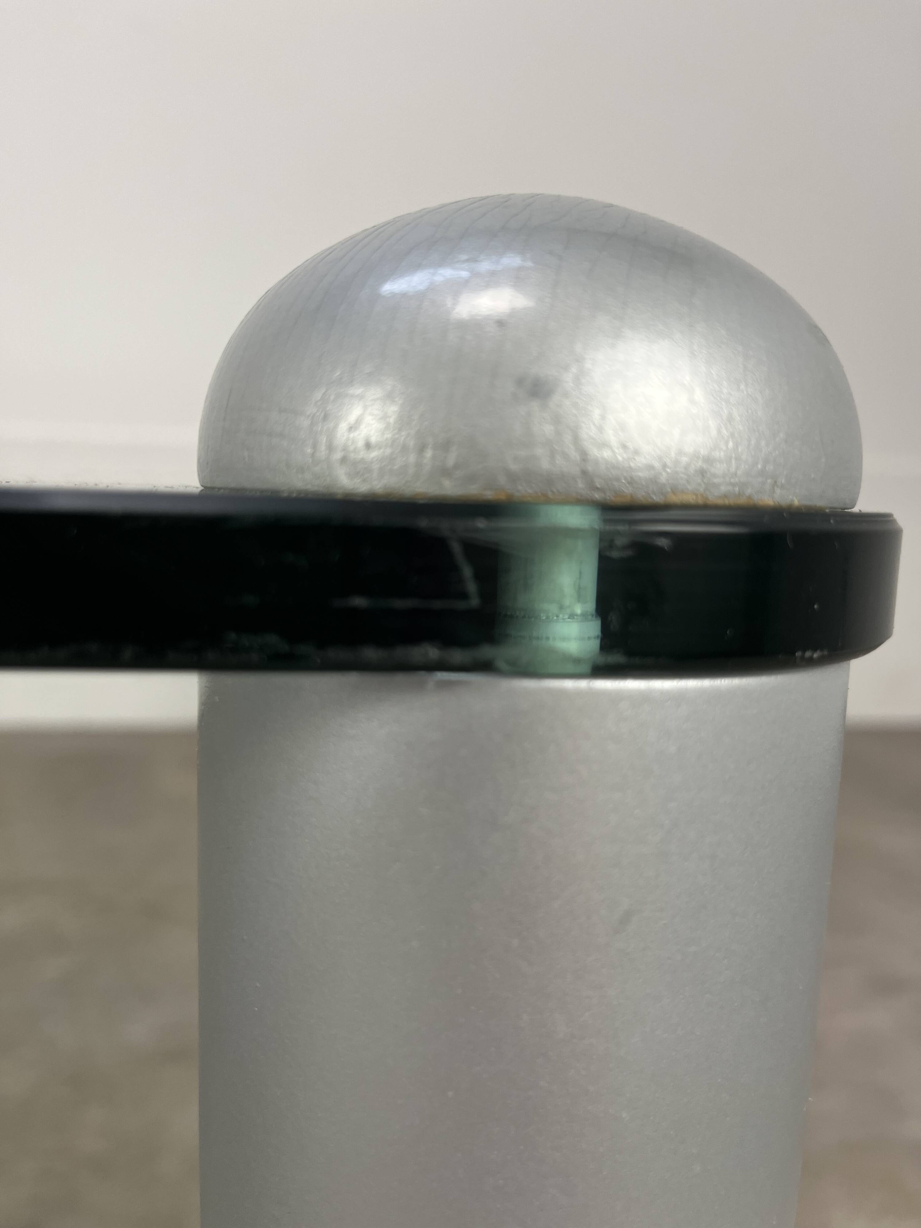 Ligne Roset coffee table, glass, postmodern design, 80s