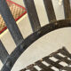 Set of 4 folding garden chairs in wrought iron and riveted, 19th century, Napoleon model.
