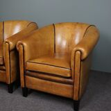 Set of 2 club chairs in sheepskin, York model