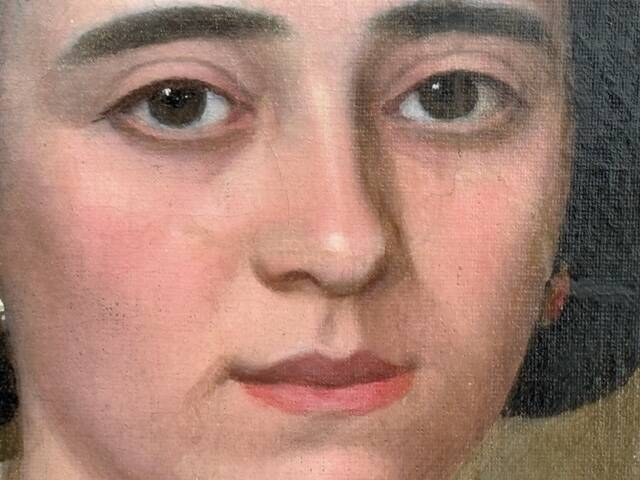 Achille delmère (xixth century) oil on canvas portrait of elegant