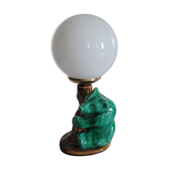 Ceramic green bear lamp