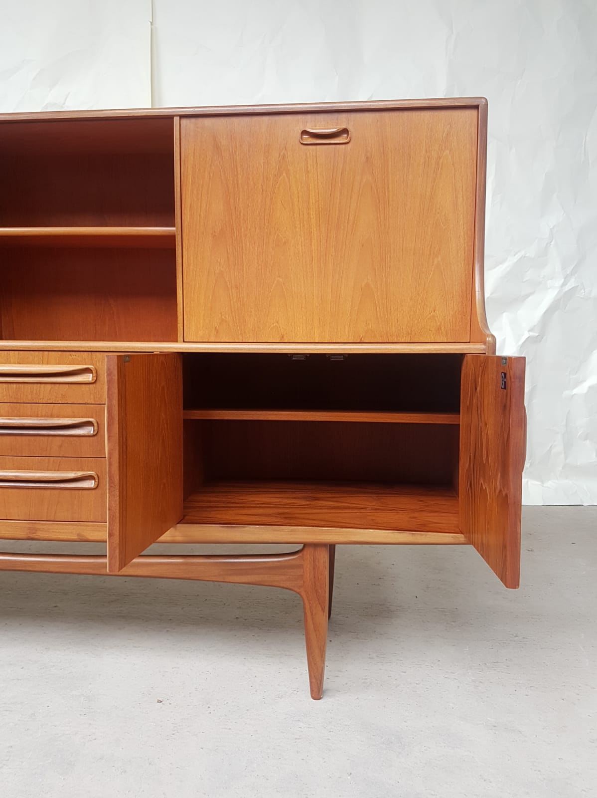 Vtg Mid Century G Plan Fresco Teak Highboard Sideboard Danish Design Retro 60s