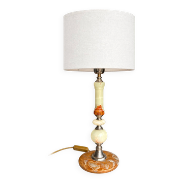 Vintage Onyx Marble Table Lamp, 1960s–70s