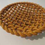 Woven ceramic fruit cup, early twentieth century