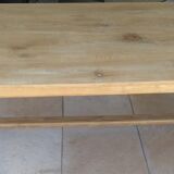 Large honey-colored farmhouse table in solid oak