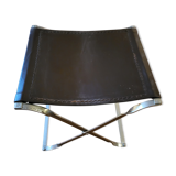 Folding steel and leather stool
