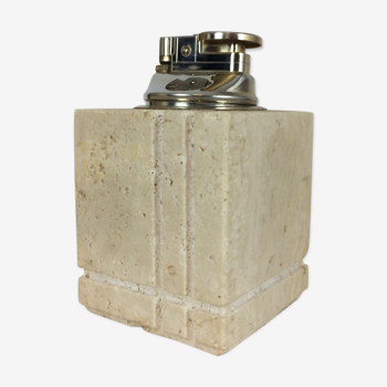 Travertine lighter, cubic, 80s