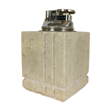Travertine lighter, cubic, 80s