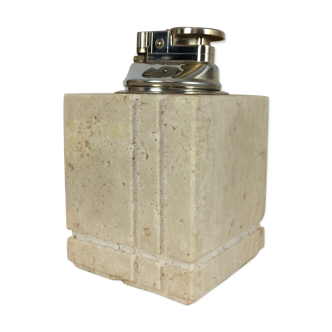 Travertine lighter, cubic, 80s