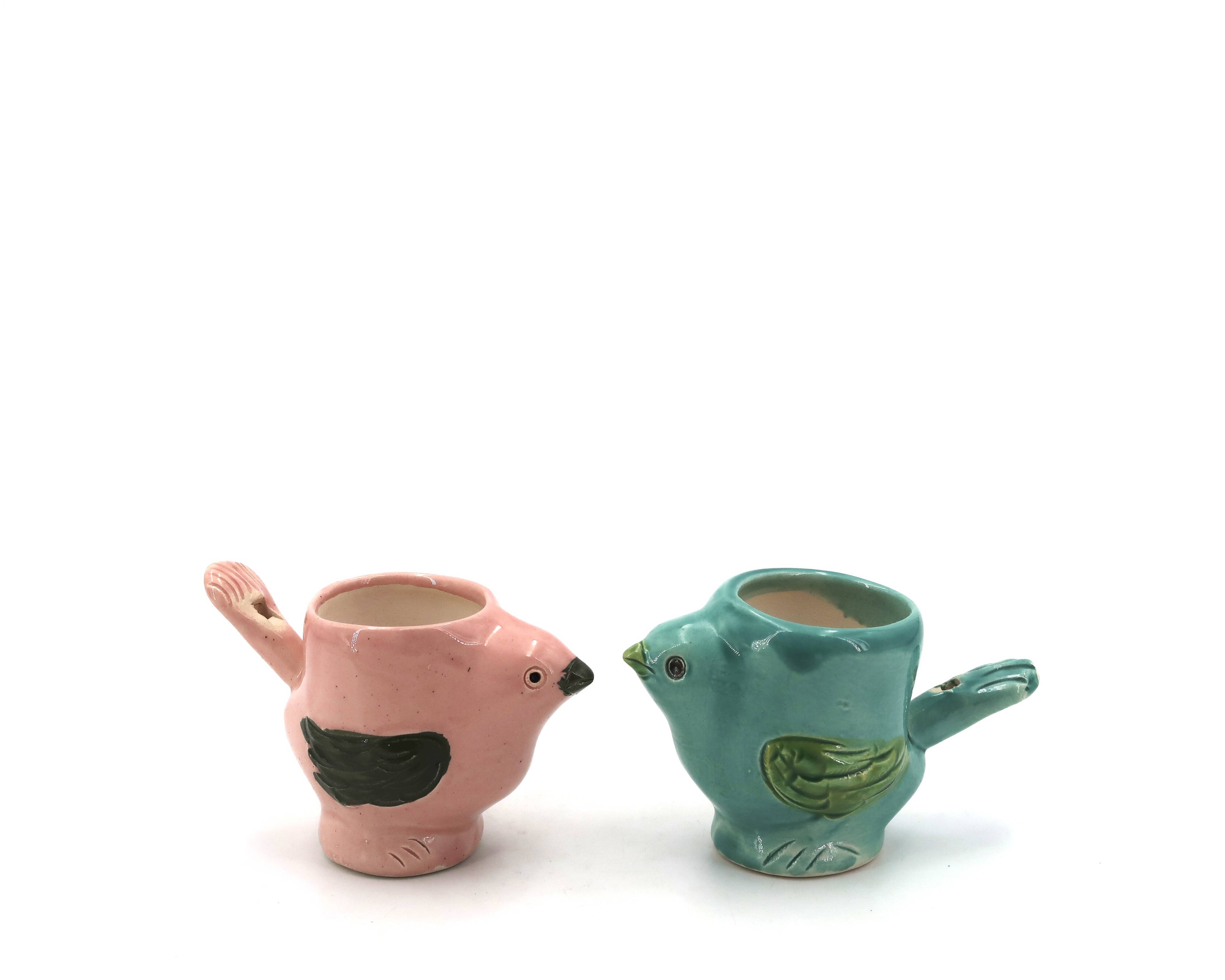 Two bird-shaped ceramic egg cups, 1970s