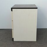 Vintage 3-drawer bedside table in wood and vintage veneer 1970