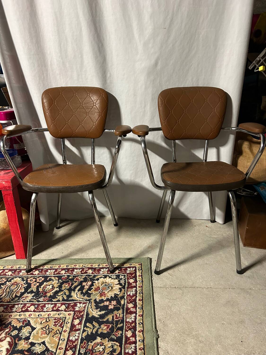 Set of 2 vintage skai chairs 60's/70's
