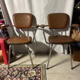 Set of 2 vintage skai chairs 60's/70's