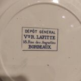 Assiette à dessert vintage française, R. Lafitte, Terre de Fer, Salins