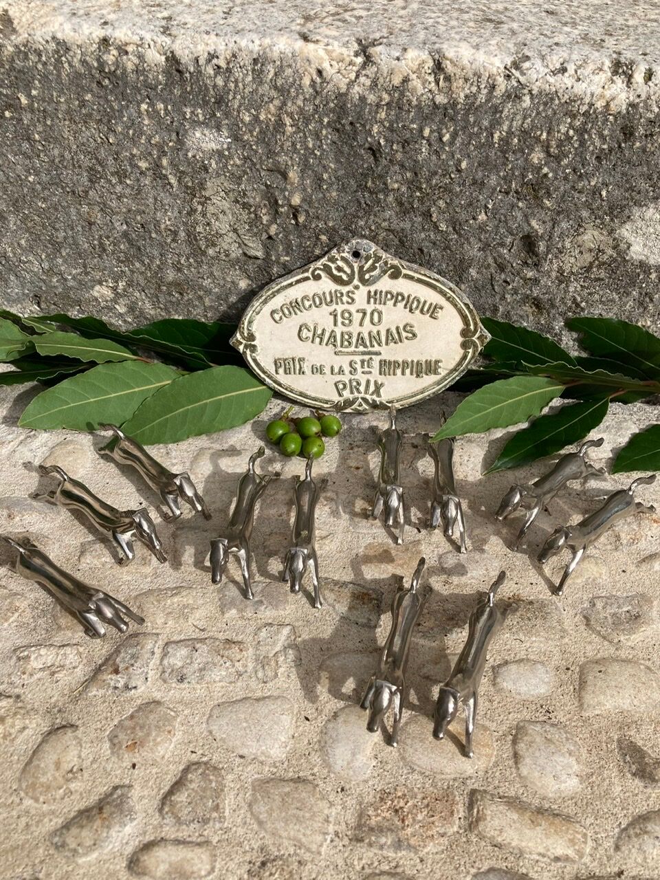 Silver animal knife holder "horses"