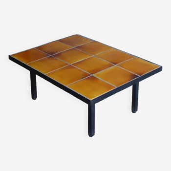 Table basse moderniste à carreaux  années 50